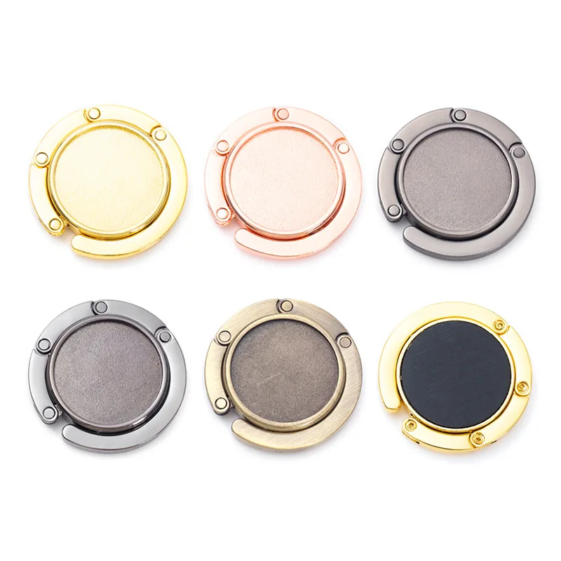 Portable Folding Bag Hanger Handbag Hook Holder Table Hook Alloy Purse Bag Holder Circle Shape Bag Hook Travel Outdoor Accessori