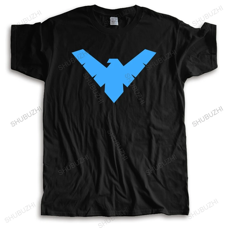 new arrived Streetwear Tees Nightwing Logo High Quality Short Sleeves Cotton Tops Shirts Men Casual T-shirt Brand Clothing