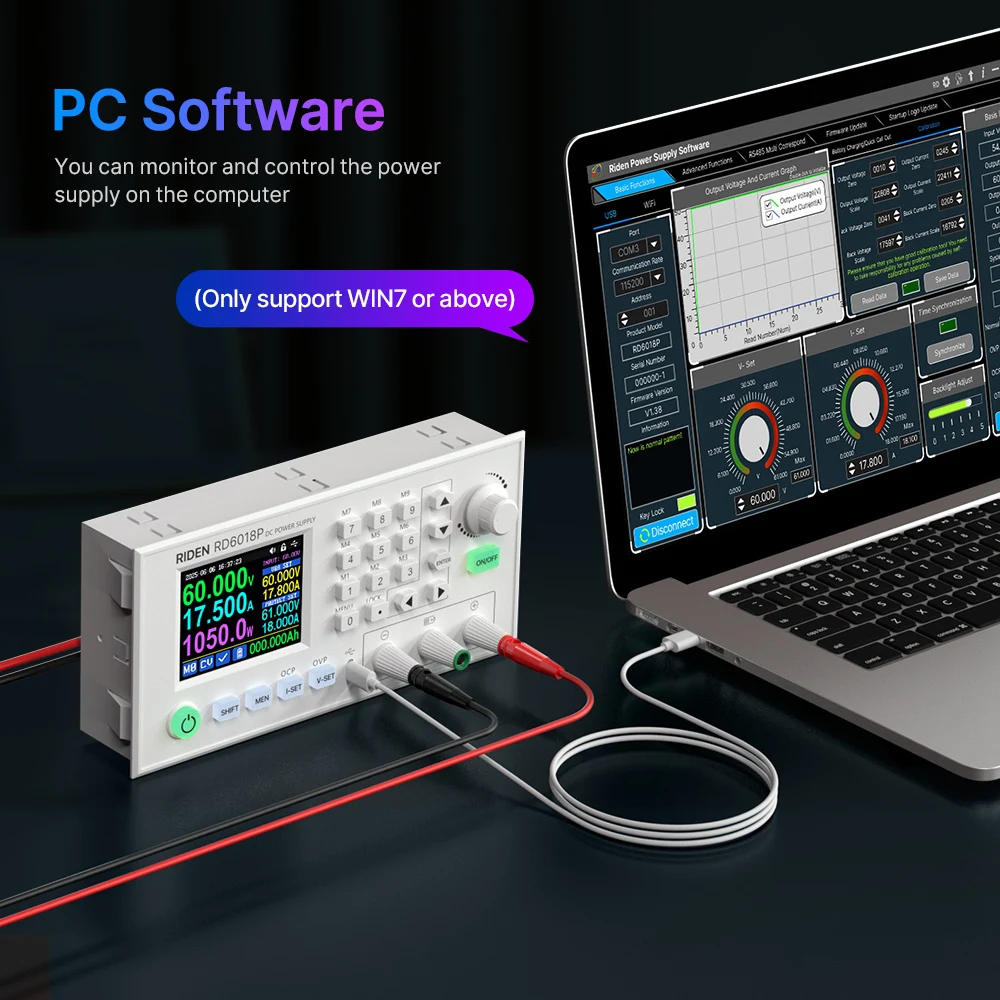 RD6018P USB WiFi DC-DC الجهد التنحي وحدة إمداد الطاقة محول فرق الجهد 60 فولت 18A موفر طاقة تنظيمي و 1200 واط التيار المتناوب تيار مستمر PSU #1