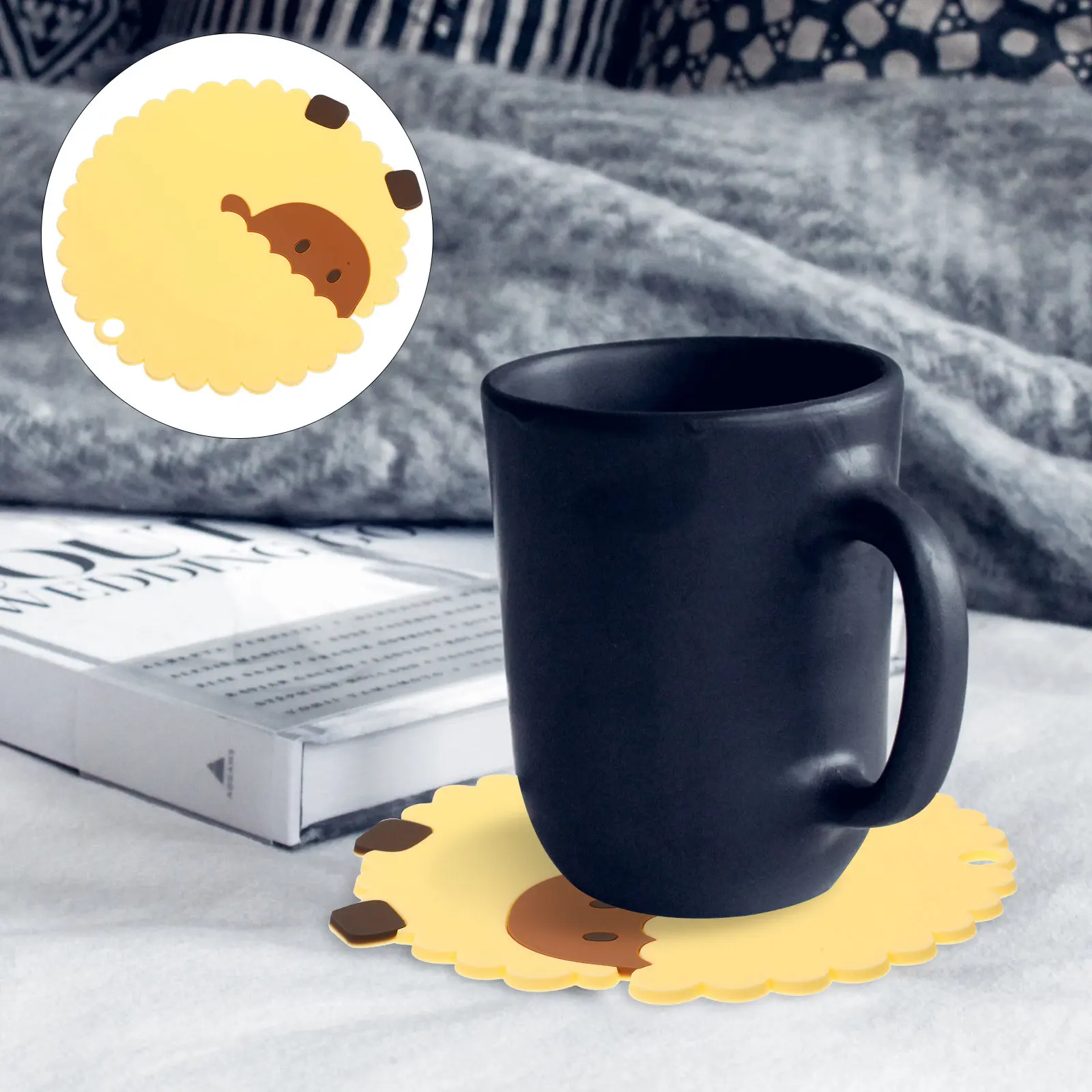 PVC Waterproof Non-Slip Table Placemat Cartoon Sheep Design for Dining Table Kitchen Bowl Dish Pot Coaster Photo Prop Decorative