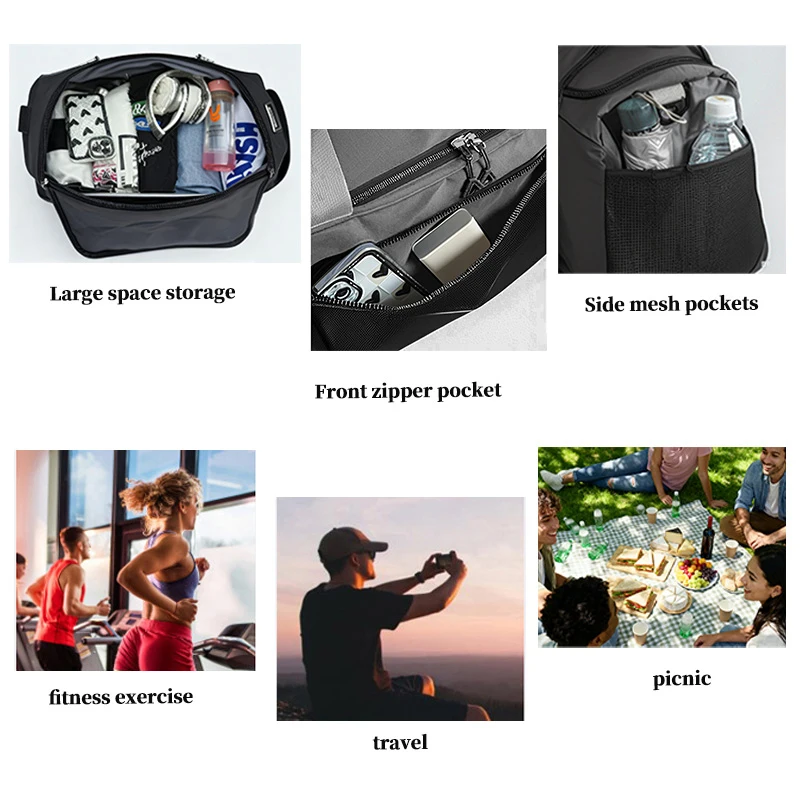 Car Logo Fitness Storage Bag Travel Tote Casual Crossbody Bags For Honda Mugen Power Typer Civic Accord CRV view 3