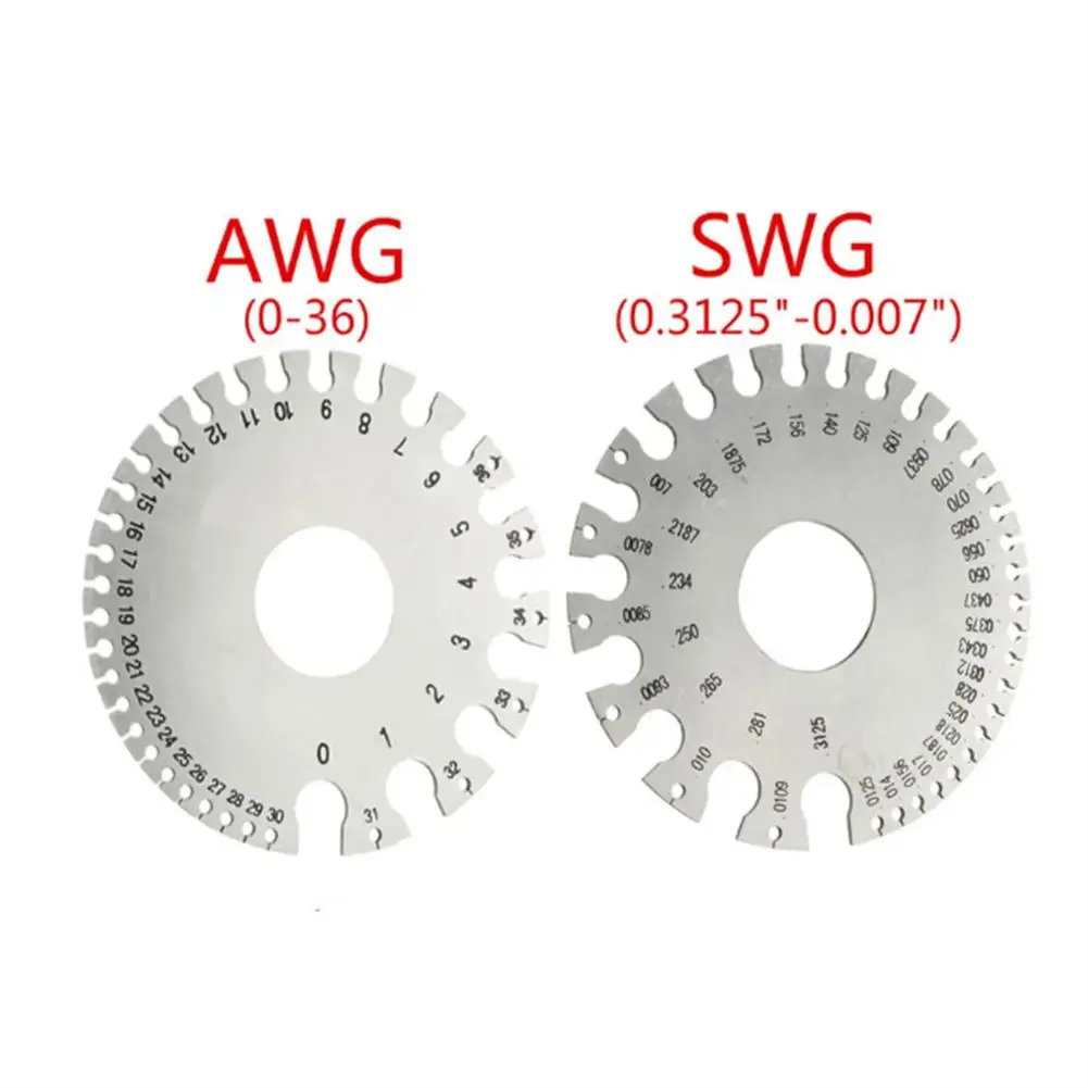 

Round Wire Gauge 0-36 Awg 0.3125"-0.007" Swg Stainless Steel Thickness Ruler Gauge Diameter Measuring Tool Dropshipping