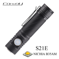 Convoy Flashlight S21E with Nichia B35AM Led High Power Torch Type-C Rechargeable 21700 Flash Light Camping Fishing Work Lamp