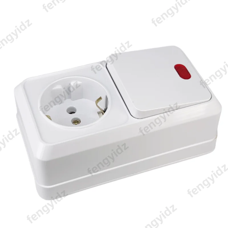 1pcs Vertical type Surface type 2 gang Wall Switch with Schu