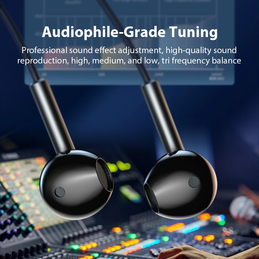 سماعات رأس سلكية من النوع C لهاتف سامسونج آيفون 17 16 15 وشاومي وهواوي أوبتو مع ميكروفون 3.5 ملم سماعات تحكم بخط HiFi #4