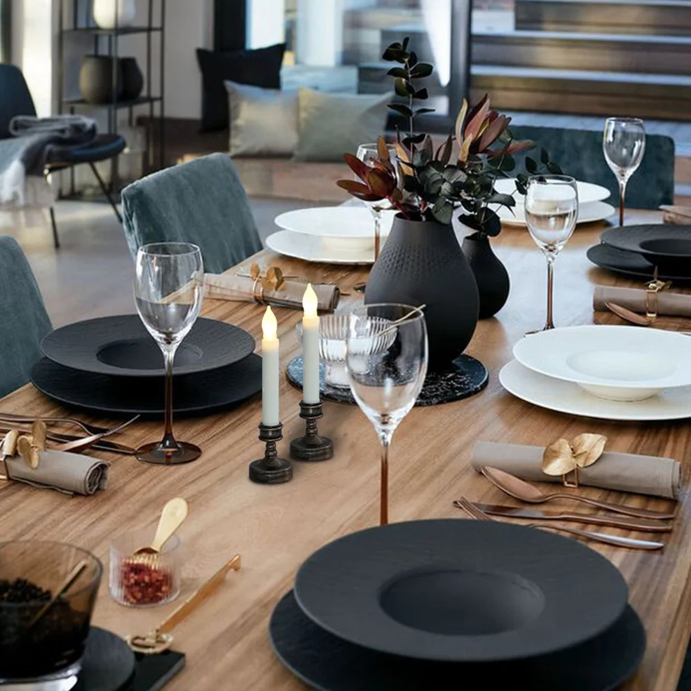 

1 комплект светодиодных конических свечей, рождественские беспламенные светильники для вечеринки на Хэллоуин, декоративные лампы, свечи с электроприводом