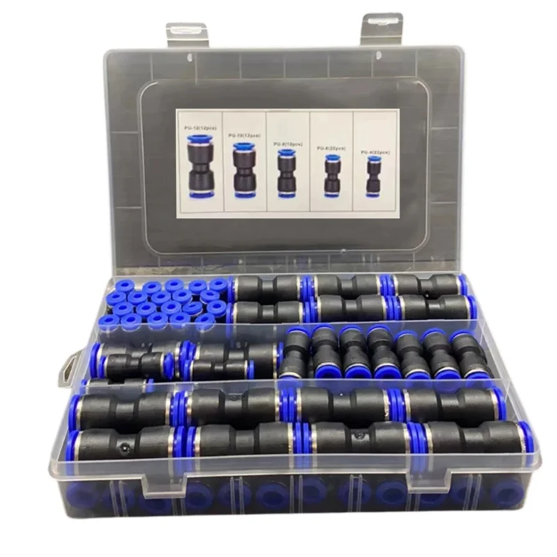 

ABVA-Quick Connect Push Connectors 80 шт. для ПВХ для полиэтиленовых труб PU/PA/PE/совместимых трубок 1/2 3/8 5/16 1/4 5/32 дюйма