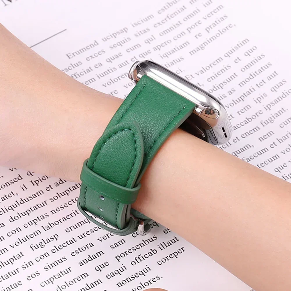 Leather Watch band for Apple Watch Straps 46mm 44mm 41mm 45mm 38-42mm 40mm 49mm bracelet iWatch series 10-Ultra 9-8-7-SE-6-5-4-3 view 4