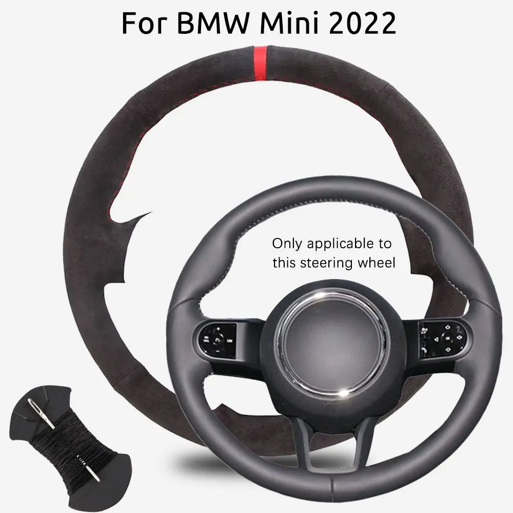 

Замшевый чехол на руль автомобиля для BMW Mini 2022, роскошные автомобильные аксессуары из мягкой кожи