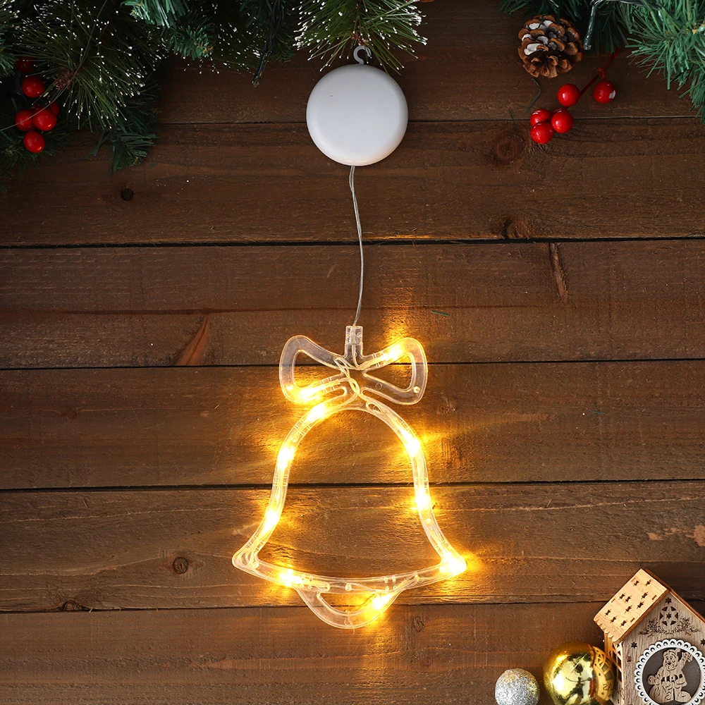 Santa Claus Suction Cup Lights LED Christmas String Lights Battery Window Light Christmas tree Lighting In Living Room Display
