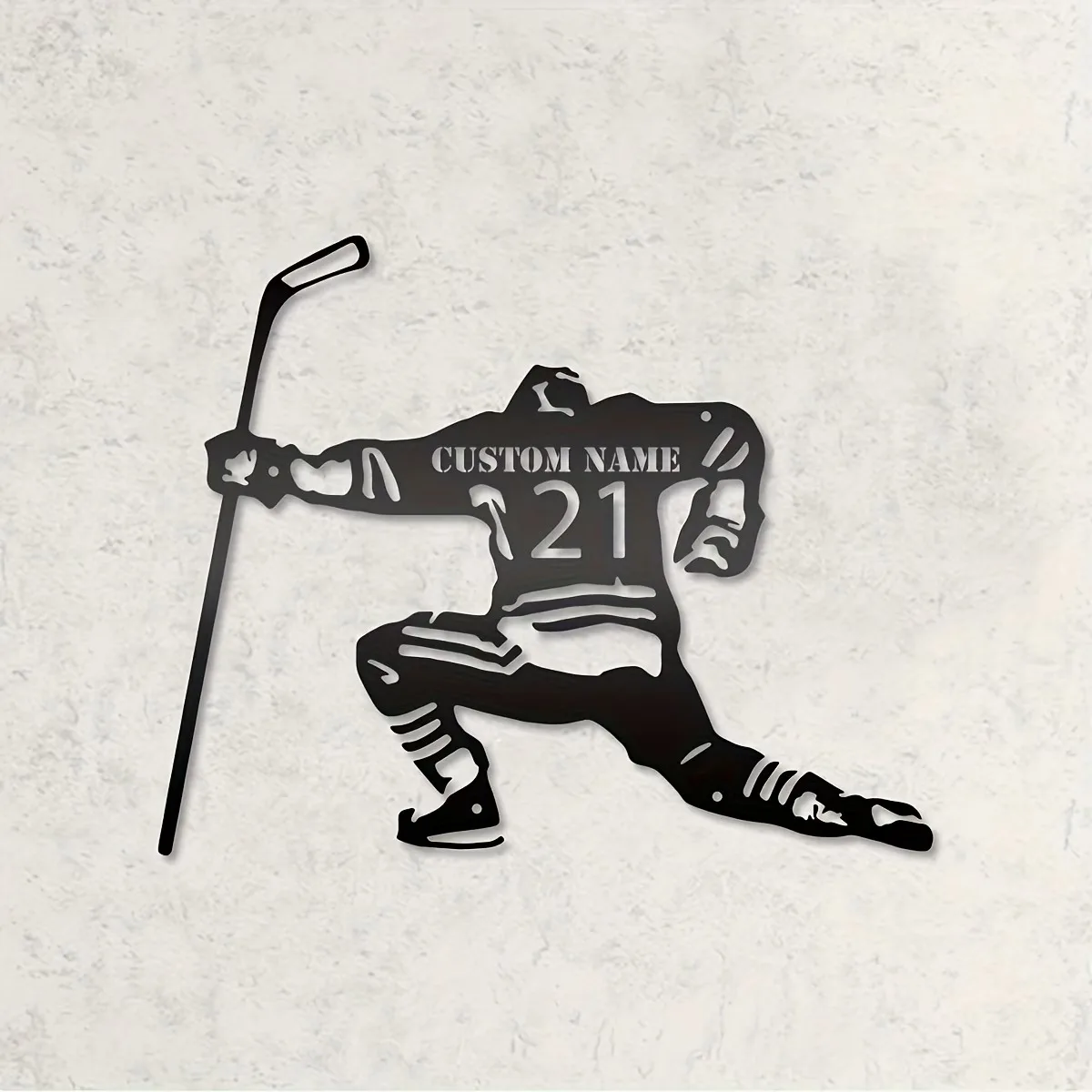 Customized Hockey Wall Art Sign - Customized, Personalized Name metal Decor for Sports Memorabilia and Room Decor