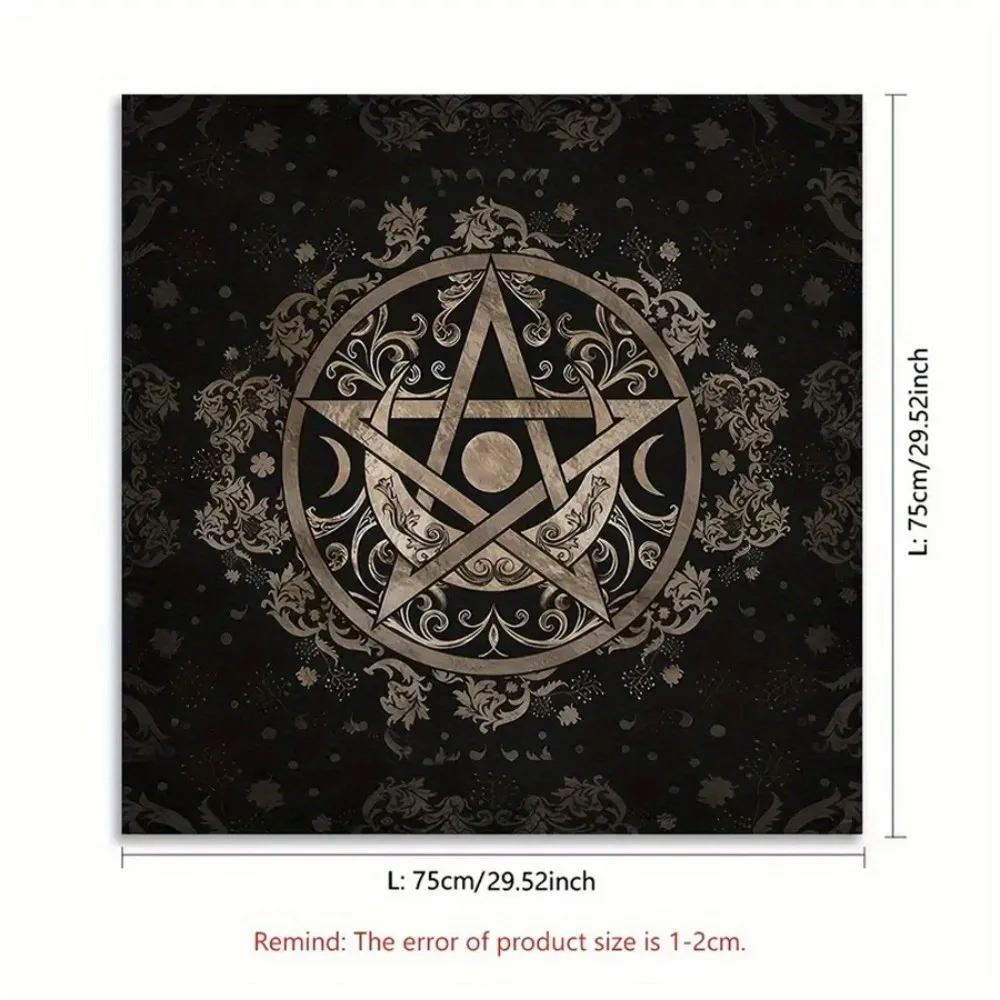 VIKAMA Spiritual Energy Symbol Altar Cloth Bari Tarot Deck Witch Astrology Black Oracle Mat Tarot Tablecloth Tarot Game Mat view 5