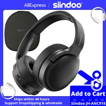 Siindoo JH-ANC918B Active Noise Cancelling Wireless Headphone Over Ear With Mic HiFi Stereo Headset Deep Bass BT 5.3 for PC TV