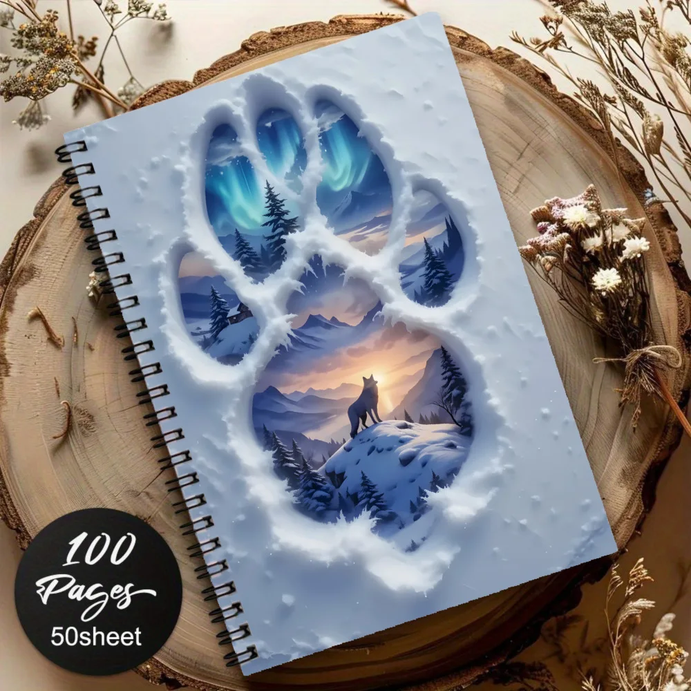 New Popular Cross-border 100 Pages A5 Wolf Themed Spiral Notebook, Sketchbook, Diary & Notepad