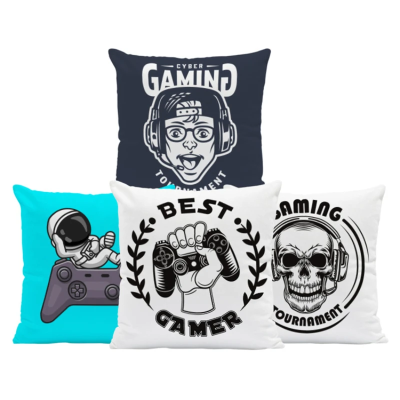 Funny Tv Game Pillowcases GamePad Skull Decorative Pillows Case for Living Room Sofa Throw Pillow Cover Interior for Home Decor