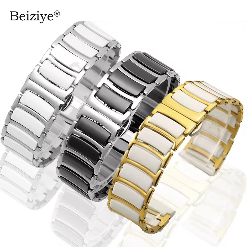 Ceramic Watchband For Samsung Galaxy Watch 4 6 Classic Stainless Steel Metal Strap Bracelet For Galaxy Watch 4 5 6 7 40mm 44mm