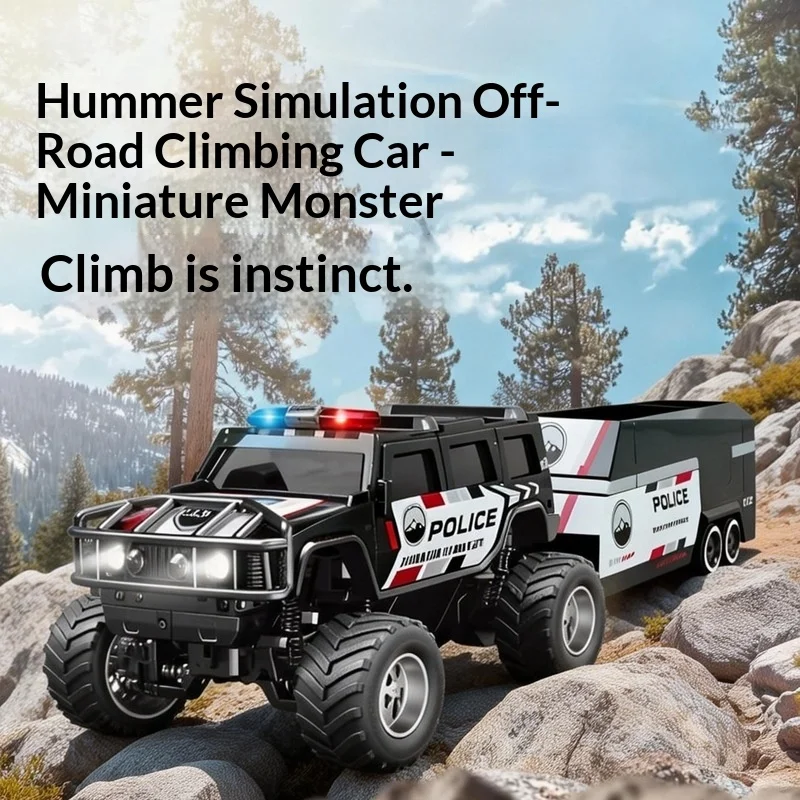 1:64 HG New  Alloy Mini RC Car Off-Road Drift Hummer Police Car Racing Vehicle High Speed Toy for Boys Kids