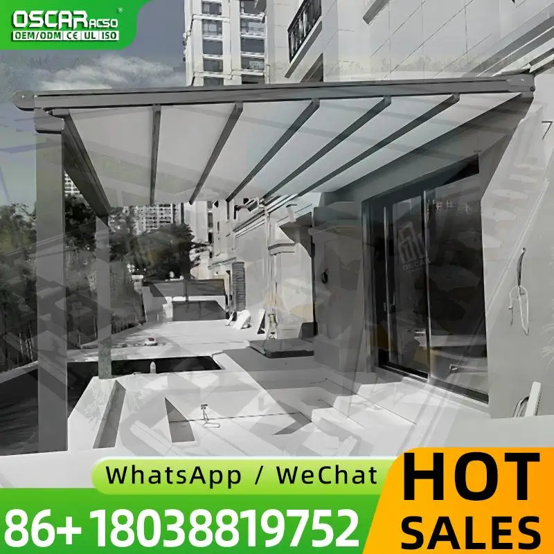 Electric Remote Controlled Tiltable Awnings for Roof Covering in USA Commercial Spaces Residential Yards and Patio Areas Retract