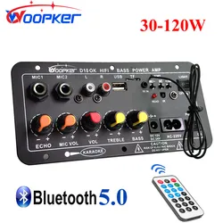 Woopker Audio Verstärker Board 30-120W Unterstützung Dual Mikrofon Bluetooth Amplificatore Subwoof für 4Ohm Lautsprecher 12V 24V 110V 220V