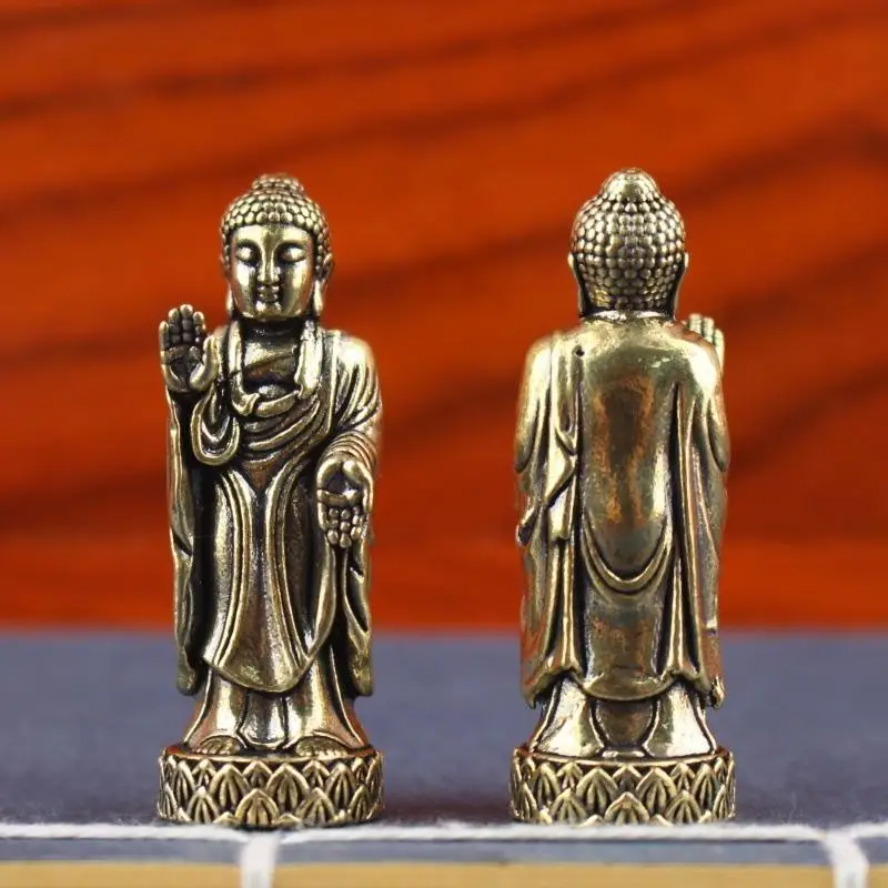 Lotus Figurines Enshrines Statue Home Decor Ornaments Copper Sakyamuni Sculpture Fengshui Crafts