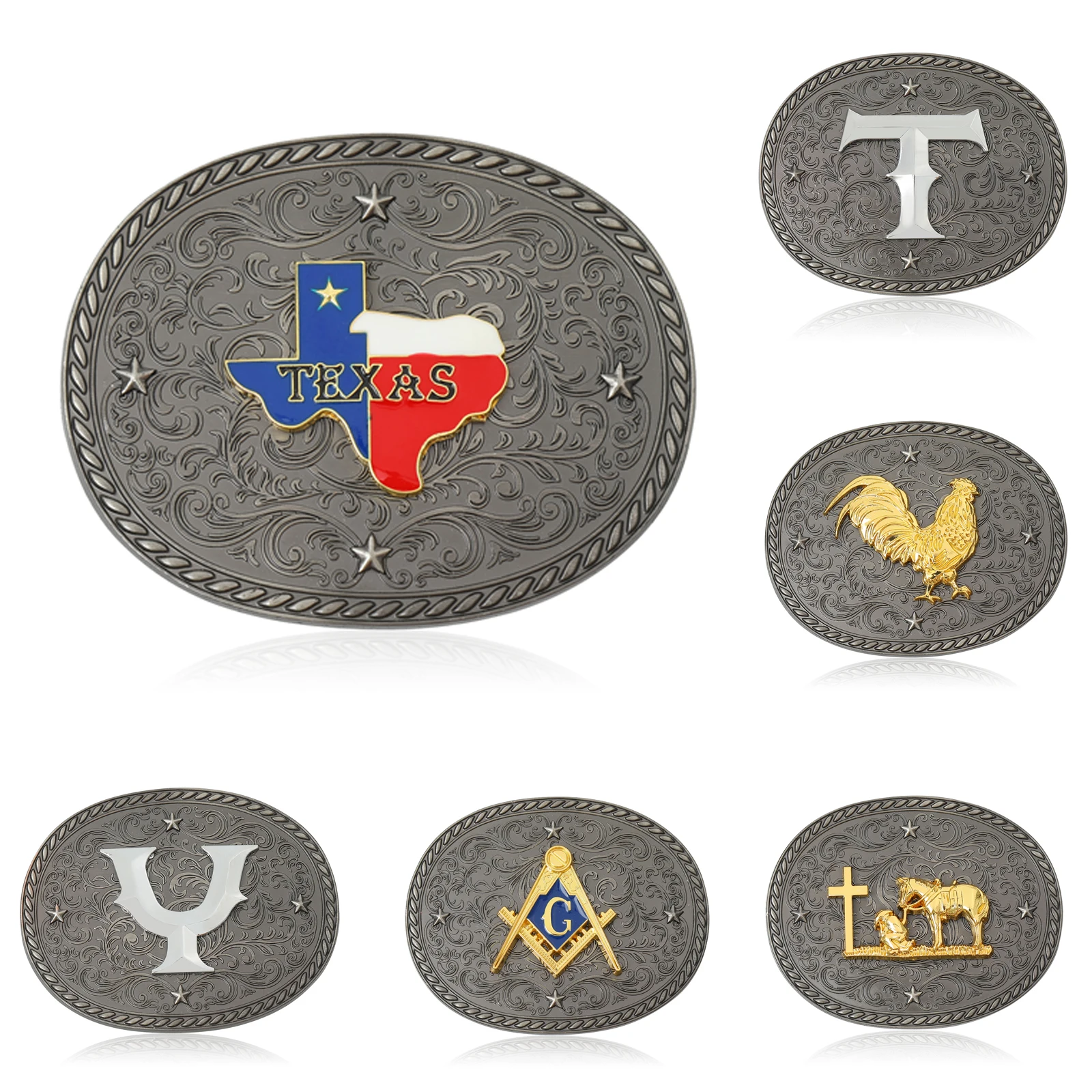 TEXAS klamra do paska dla mężczyzn kogut kult G T Y owalny metalowy rzeźbiony wytłoczony Western Vintage męska klamra do paska