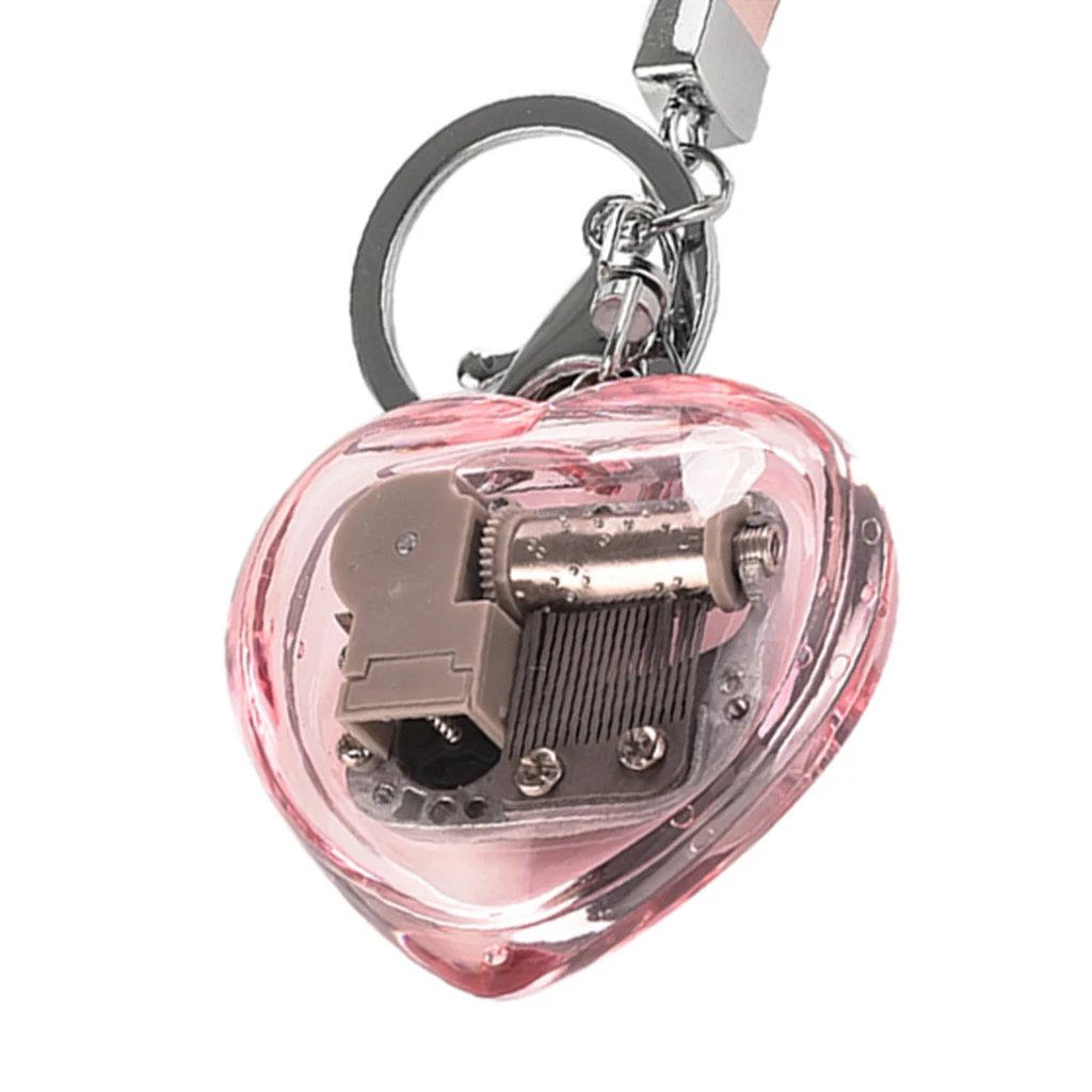 Heart-shaped Key Chain Pendant Music Box Case Pendant Music Box Handicraft Gift  Birthday Gift Decoration