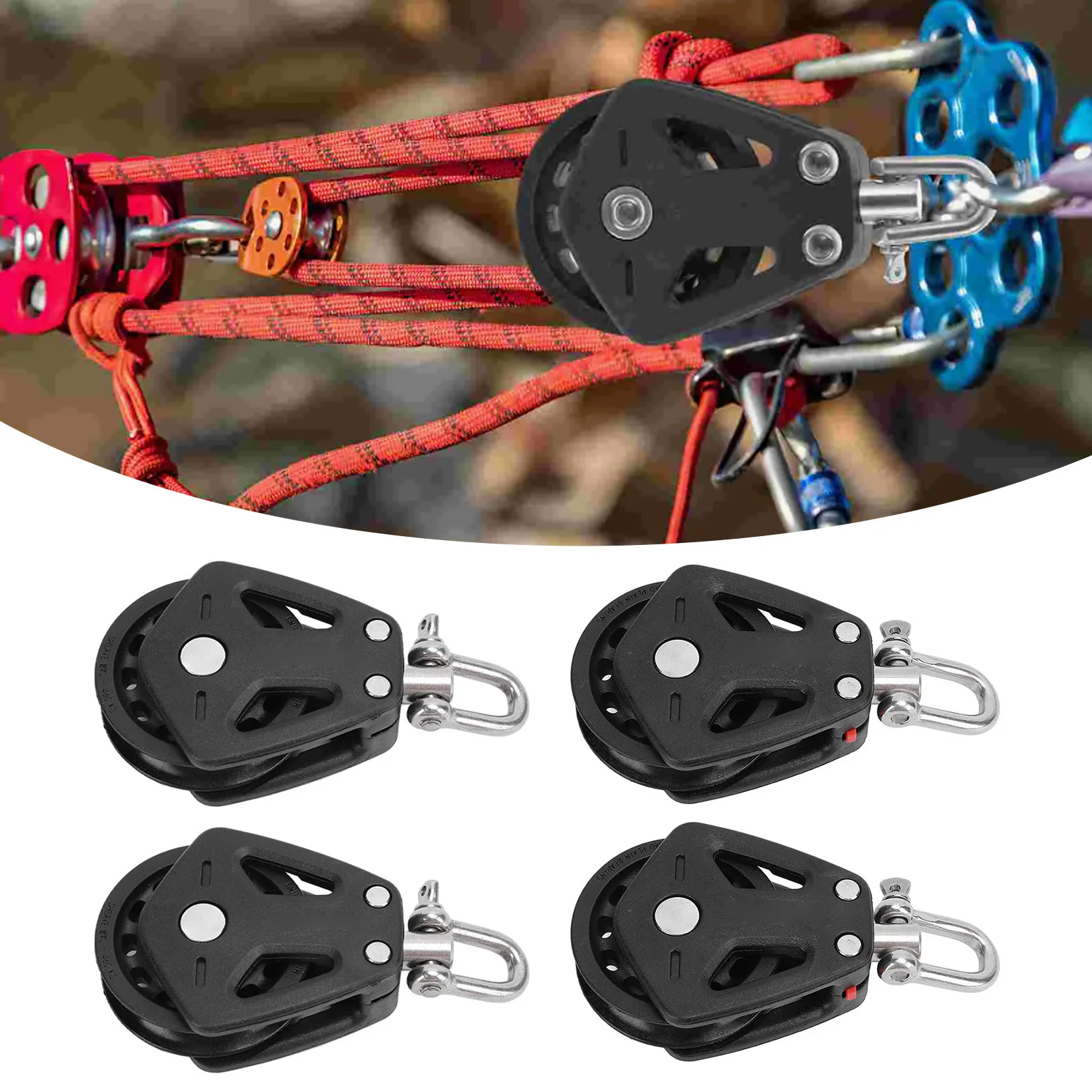 Marine Pulley Block Reduce Noise Silent Stainless Steel Sailboat Pulley Block High Load Capacity Heavy Duty for Canoes