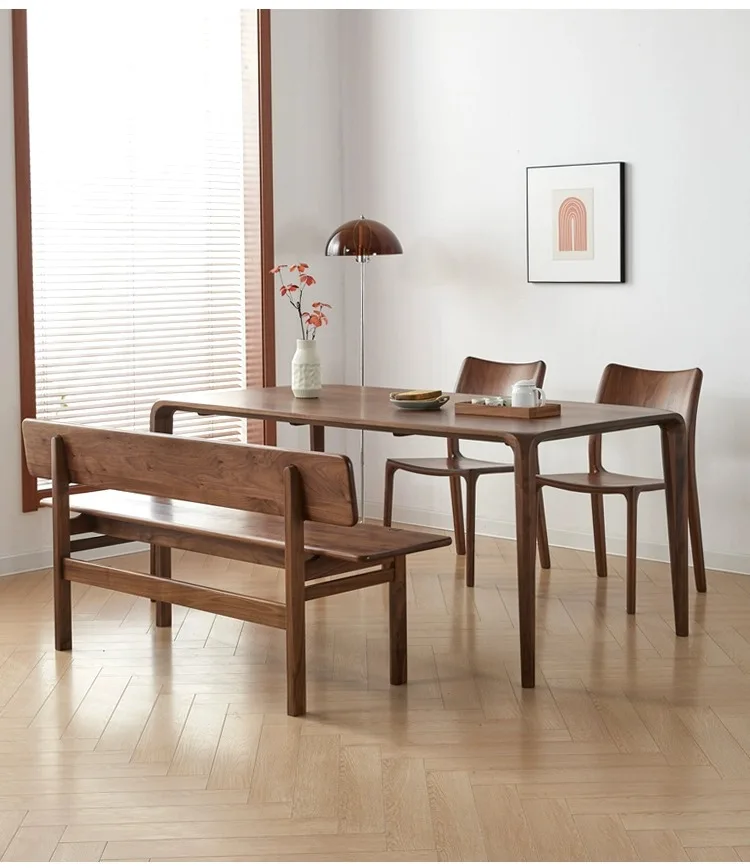 LMM rettangolare leggero lusso semplice casa moderna tutto in legno massello tavolo da pranzo mobili da scrivania in legno