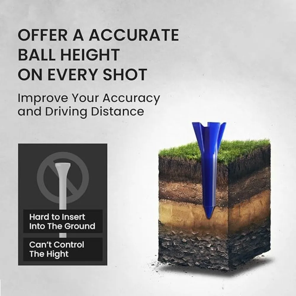 100Pcs 38mm Golf Tee Set Improved Durability Reduced Friction Golf Ball Holder Unbreakable 5 Prongs Head Golf Seats