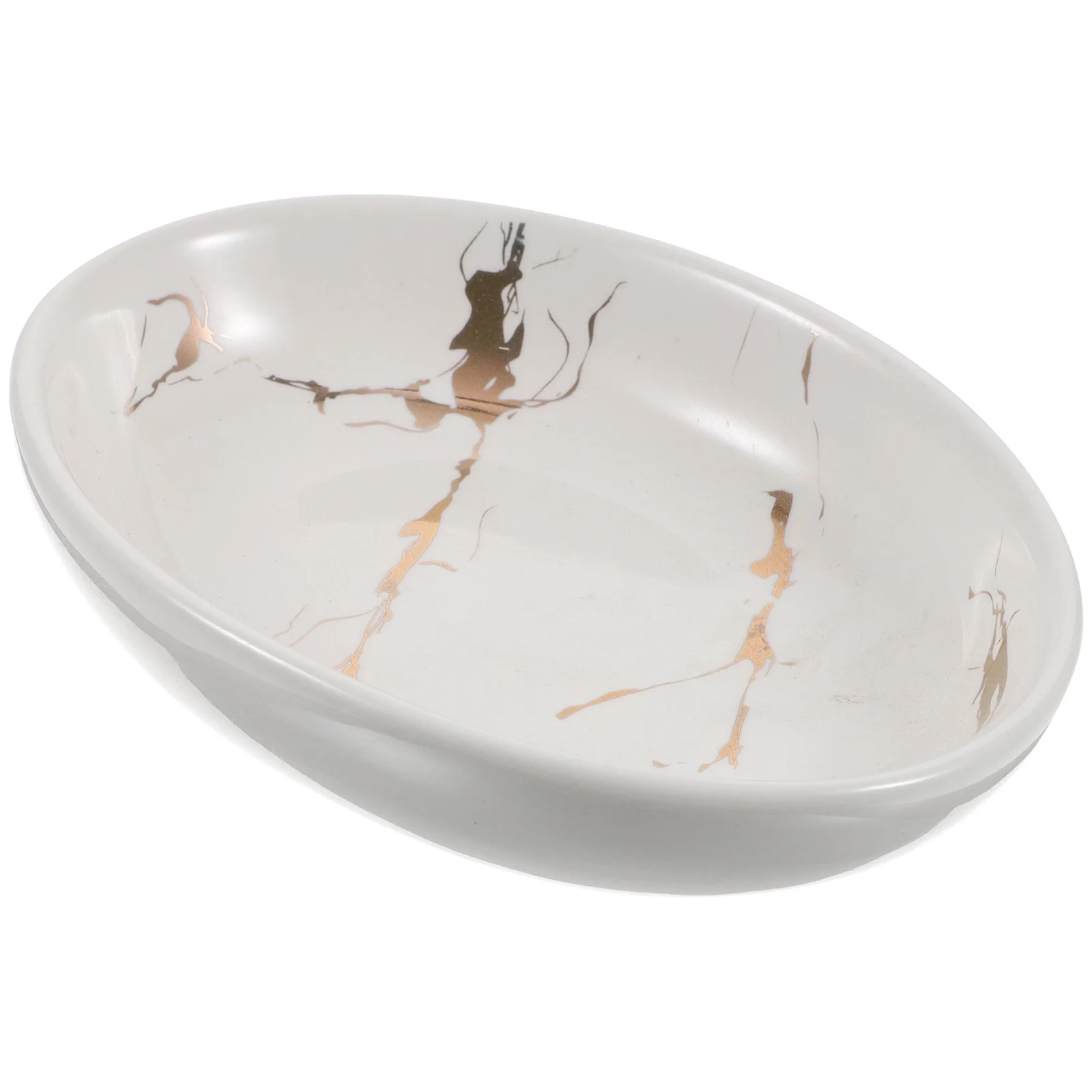 

Vanity Countertop Tray Ceramic Soap Dish Smooth Surface Holder Decorative Plate