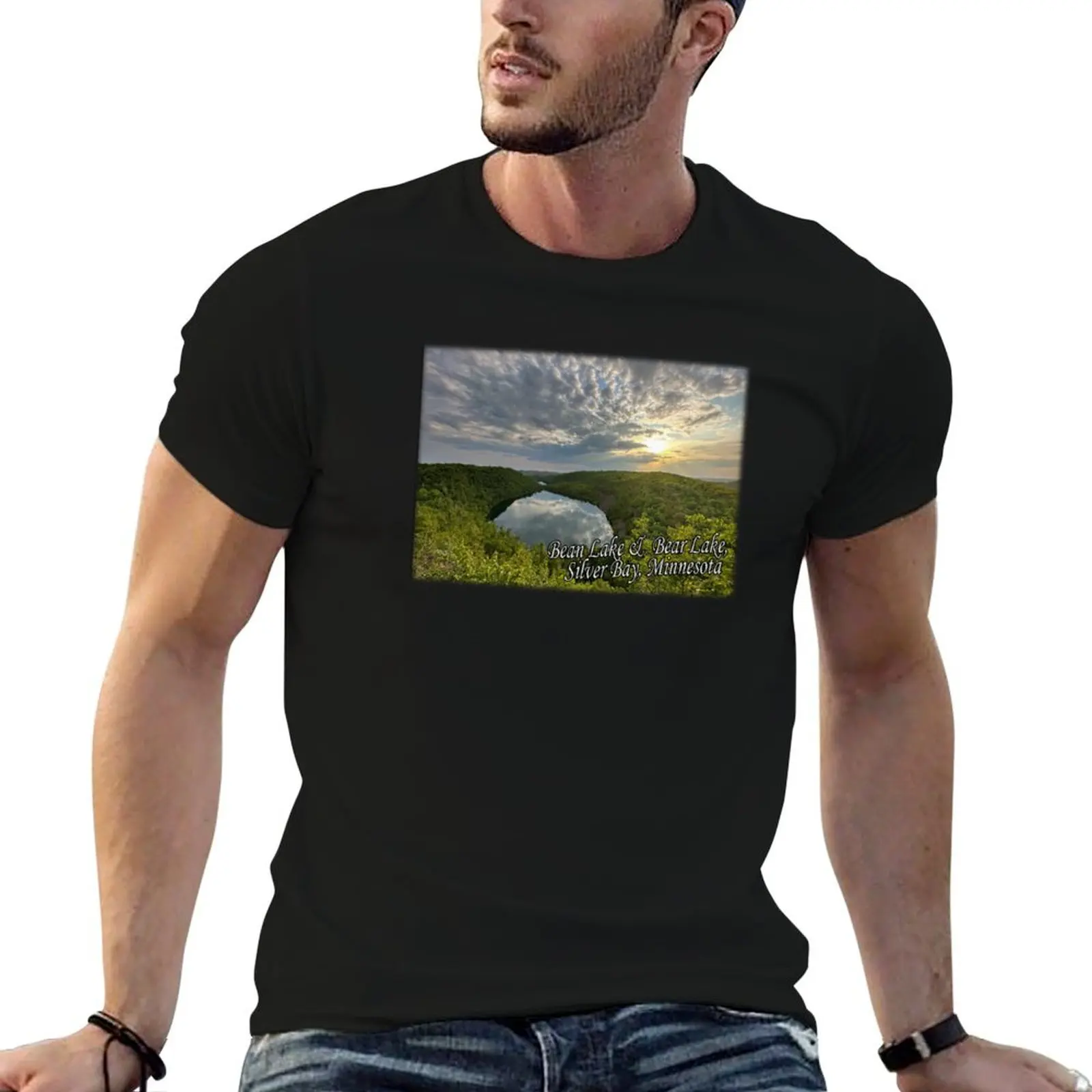 Bean & Bear Lake in Silver Bay, Minnesota T-Shirt All Weather Casual Short Sleeve