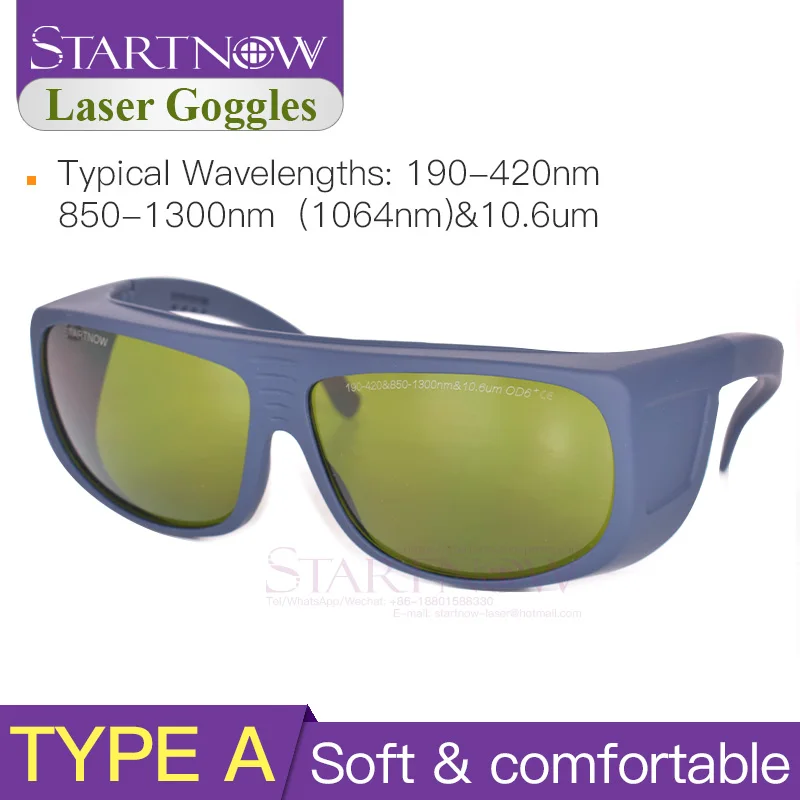 Startnow Fiber Laser Safety 1064nm YAG Marking Goggles CE 190-420nm 850-1300nm&10.6um OD4+ OD6+Protective Glasses Shield Eyewear