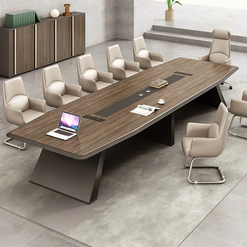 

Modern Office Furniture Wood Panel Desk Set & Conference Room Boardroom Meeting Table with Chairs