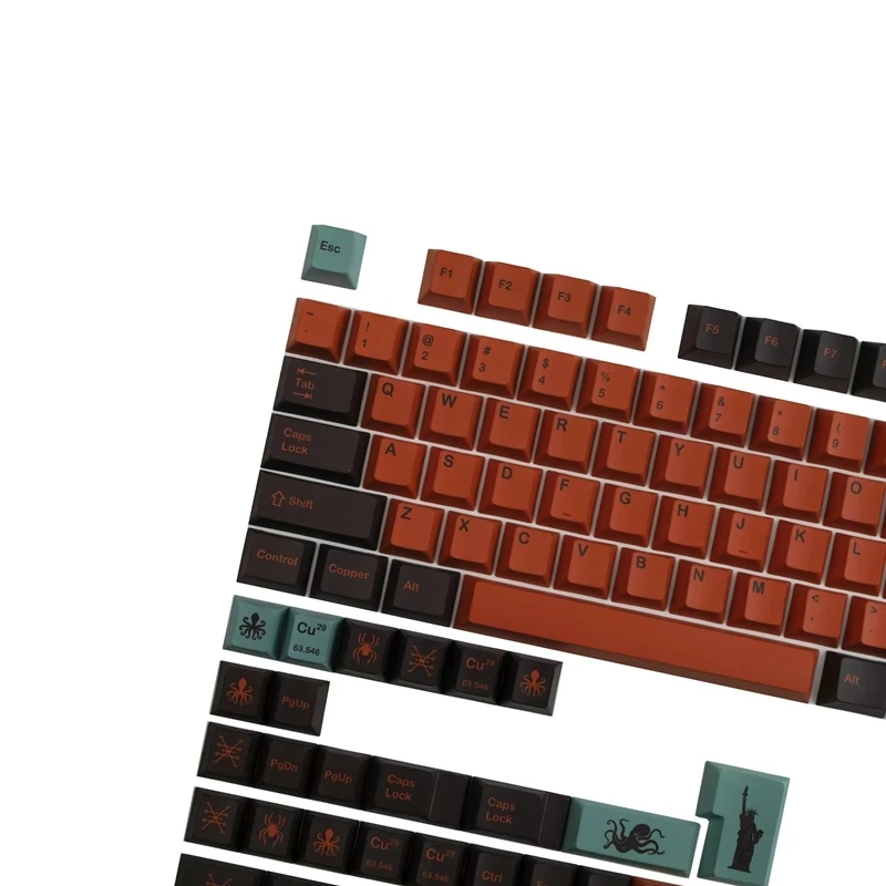 

140 Keys/set GMK Copper Keycaps PBT Dye Sublimation Key Caps Cherry Profile Keycap With ISO Enter 3U 7U Spacebar 1.75u 2u Shift