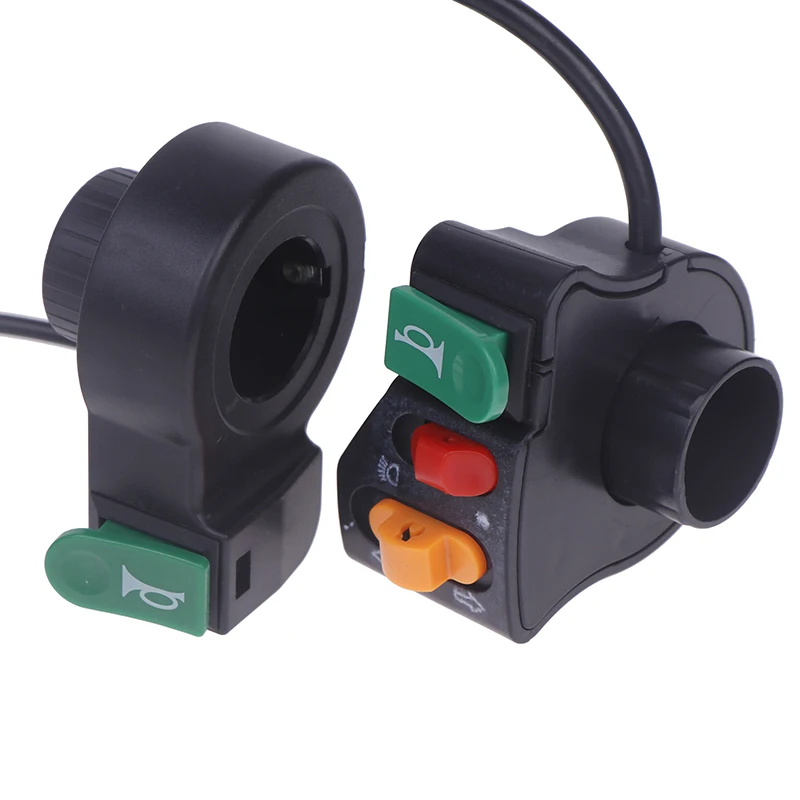 3-in-1 Electric Bicycle Scooter Motorcycle Handle Switch with Plastic Headlight Horn And Turn Signal Button E-bike Accessories