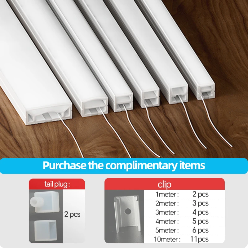 Pop Integrated Silicone LED Channel Cover Flexible Waterproof Light Strip Diffuser Profile Cabinet Kitchen Wardrobe Outdoor Ligh