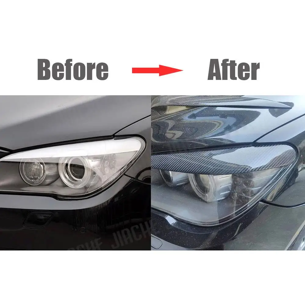 

Carbon Fiber Headlights Stickers Eyebrow Eyelids Trim Headlamp Eye Lid Cover for BMW 7 Series G01 2009-2015 Car Decor Accessorie