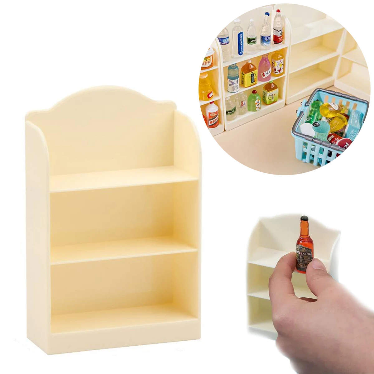 1:12 Mini Market Shelf – Realistic Display Rack for Dollhouse Stores, Fairy Garden Paths & Micro Landscapes Scene Building