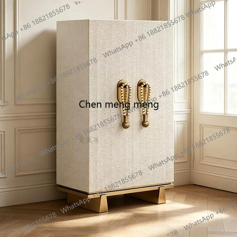 Italian light luxury luxury solid wood wine cabinet villa luxury multi-functional retro storage fashion side cabinet