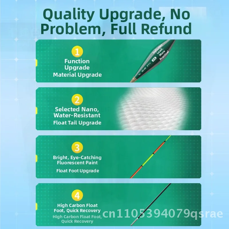 川澤高感度ナノ魚フロートセット、フナ釣り用、耐水性、目を引く、様々なサイズと形状