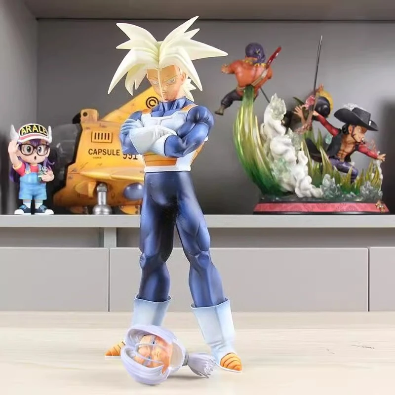 

30cm Trunks Anime Dragon Ball Z Super Saiyan Son Goku GK Model Double Headed PVC Action Figure Battle Statue Model Toys Doll