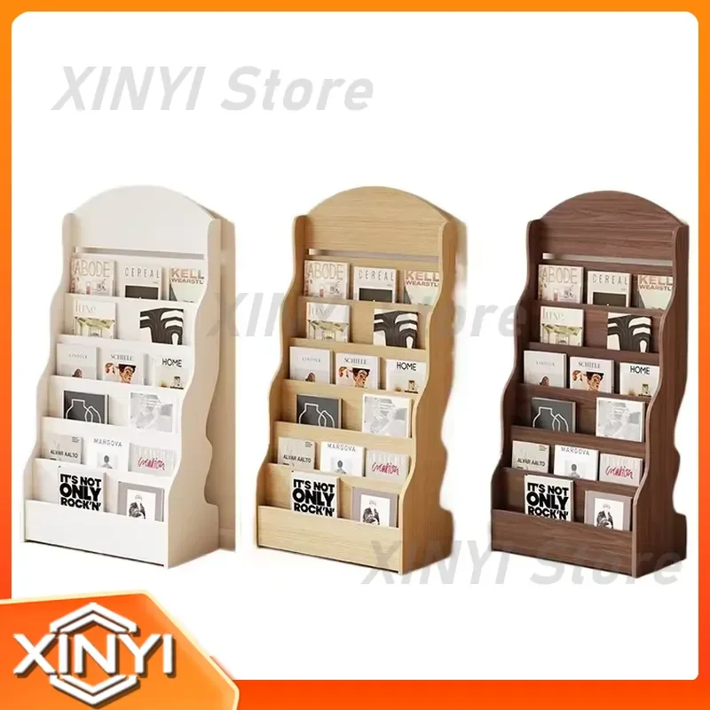 Floor-to-Ceiling Bookshelf for Magazines Newspapers Brochures Storage Display Shelf for Office Wall Data Organization Tool