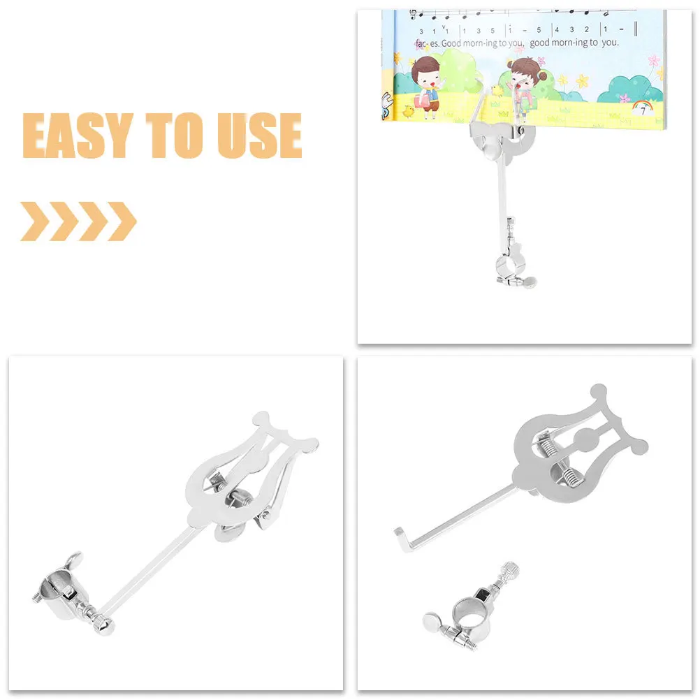 

Portable Piccolo Music Score Stand Adjustable Knob Clamp for Sheet Music Holder Practice Performance Accessory