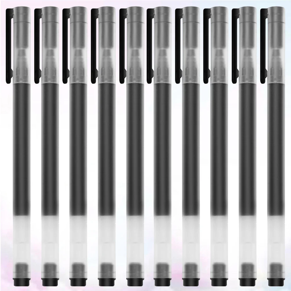 

10 Pcs Gel Pen Water-based Signature Carbon Ink Pens Black Office School Supplies