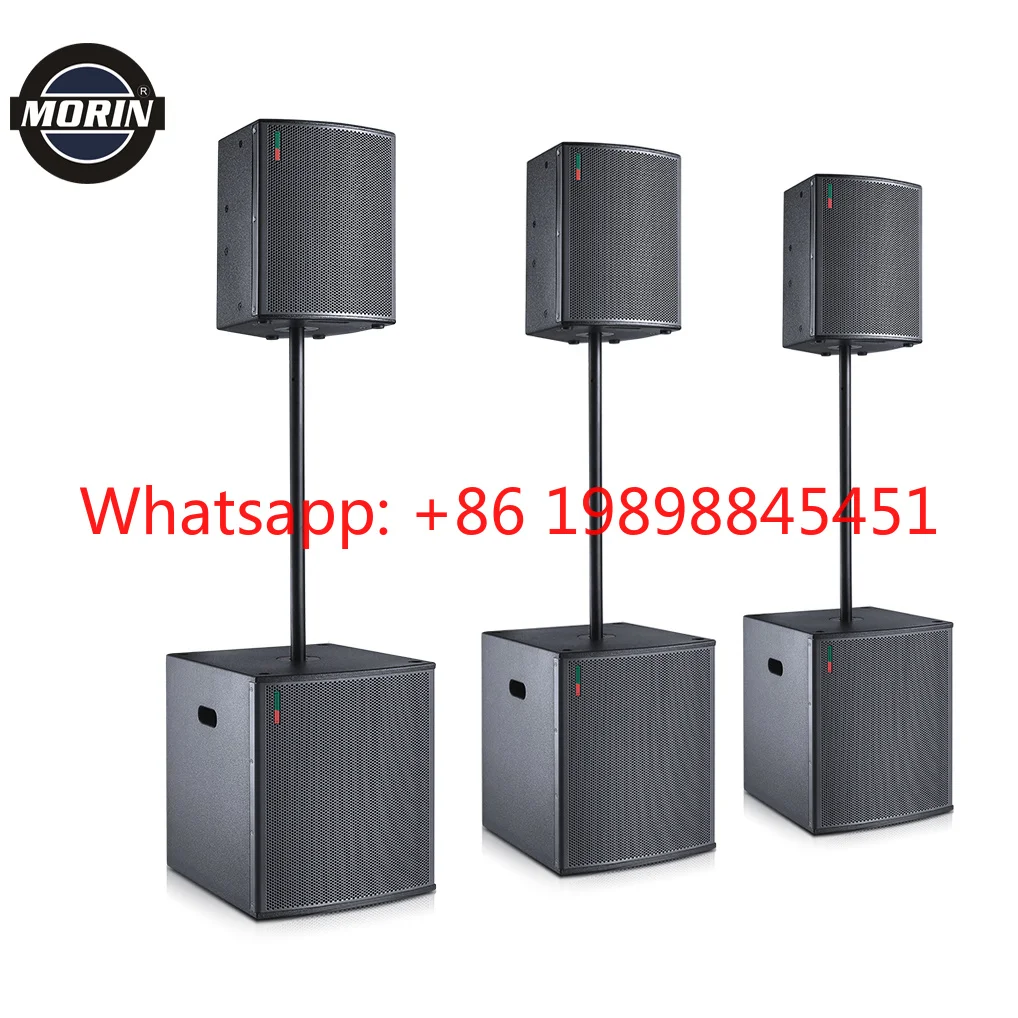 Morin Pa Active Coaxial Speaker Tower System 1012,15,18inch Full Range Monitor+Subwoofer 300W-600W Wood Church Meeting Event
