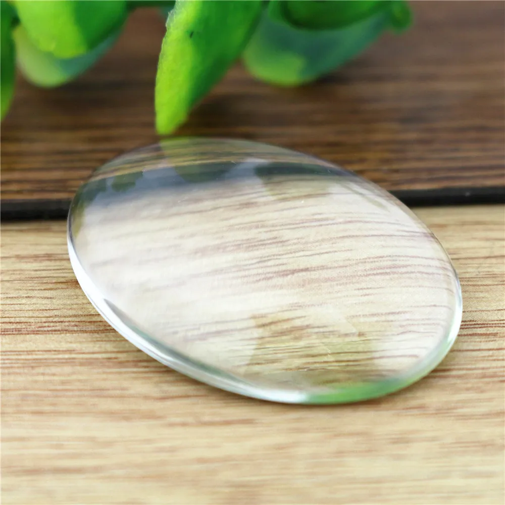 2pcs/lot 30x40mm Oval Flat Back Clear Glass Cabochon, High Quality, Lose Money Promotion!!!(Z3-07)