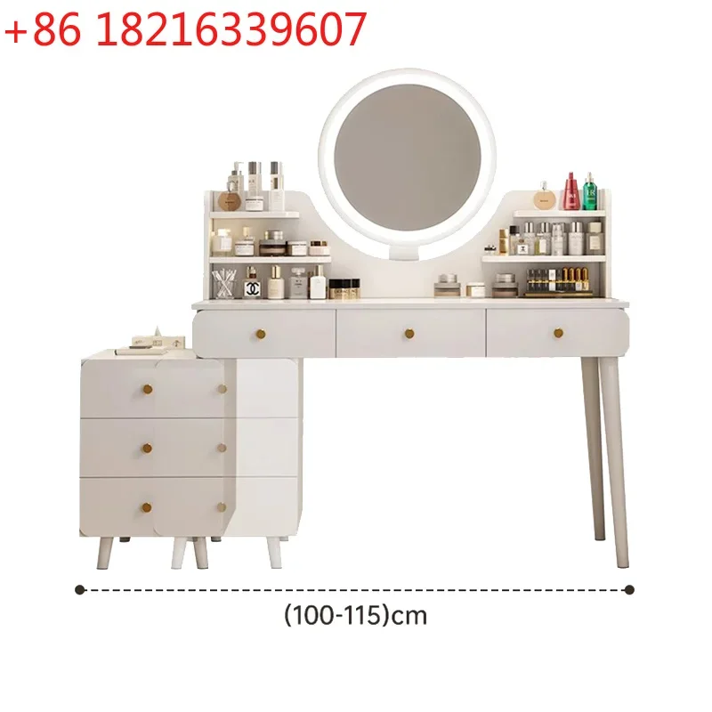 YAO Italian Minimalist Vanity Table Glam Trendy Multifunctional Bedroom Vanity Table With Lights Cute Meuble Rangement Furniture