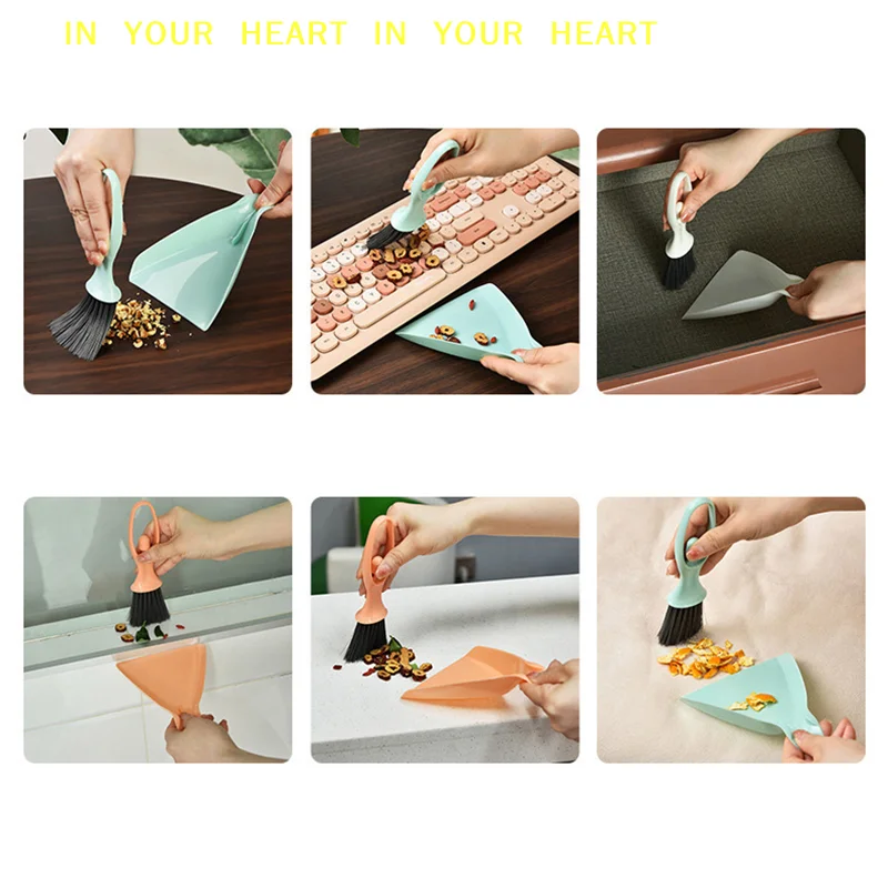 【X】Mini  Dustpan Set Desktop Clean Brushes Table Keyboard Drawer Corner Clean Tool Household Cleaning Tools Small  Brush