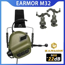 Opsmen EARMOR Tactical Headset M32 MOD4 Active Shooter Over-Ear Helmet Mount Headset with Free Helmet Rail Adapter