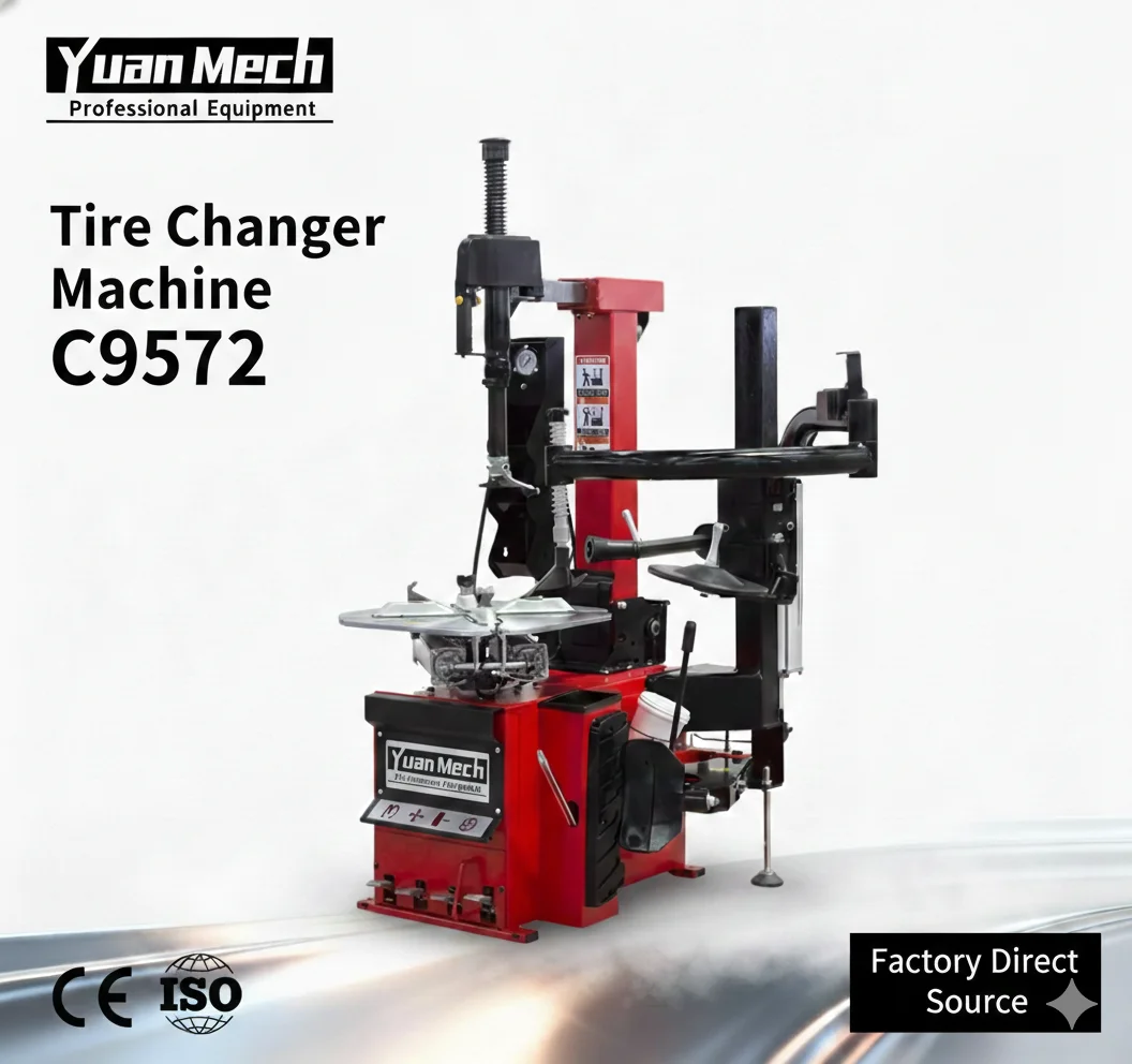 

High Performance CE Certified YuanMech C9572 Tilt Back Fully Automatic 10-22'' 2800kg Bead Breaker Force Right Side Tire Changer